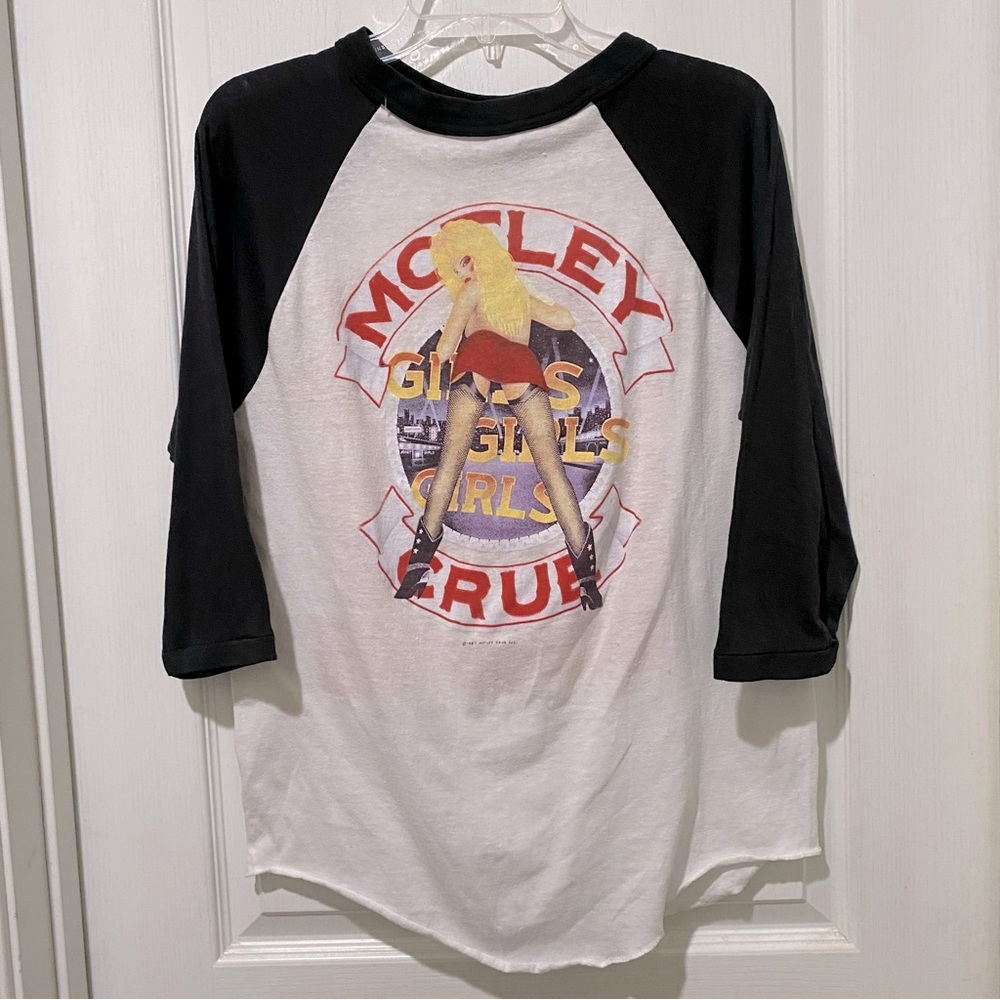 MOTLEY CRUE  T Shirt XL GIRLS GIRLS GIRLS Original 1987 Tour USA Signal VINTAGE
